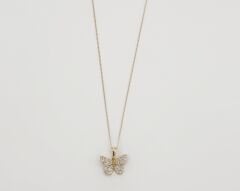 14K Gold Plated Butterfly Shining Kolye
