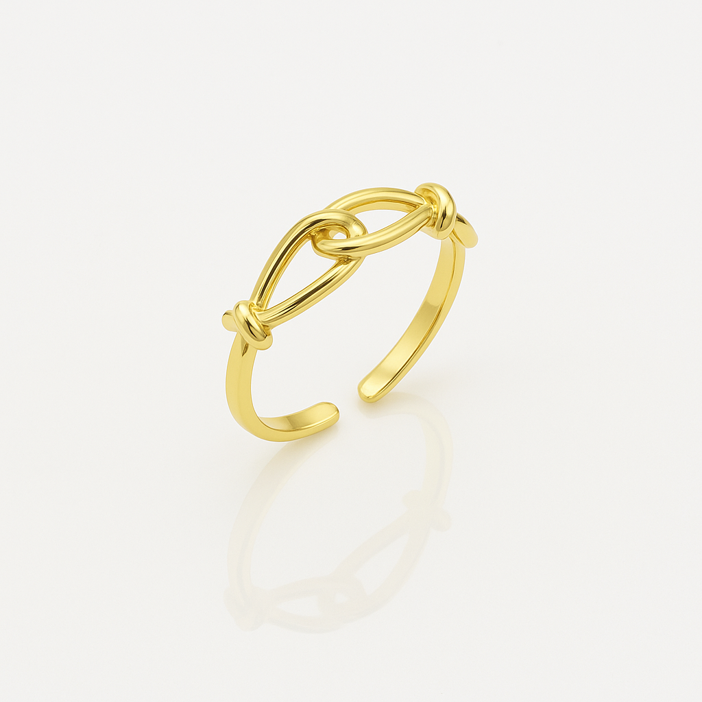 14K Gold Plated Anchor Yüzük
