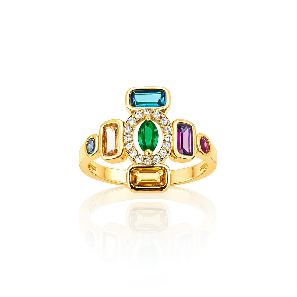 14K Gold Plated Luna Mix Yüzük