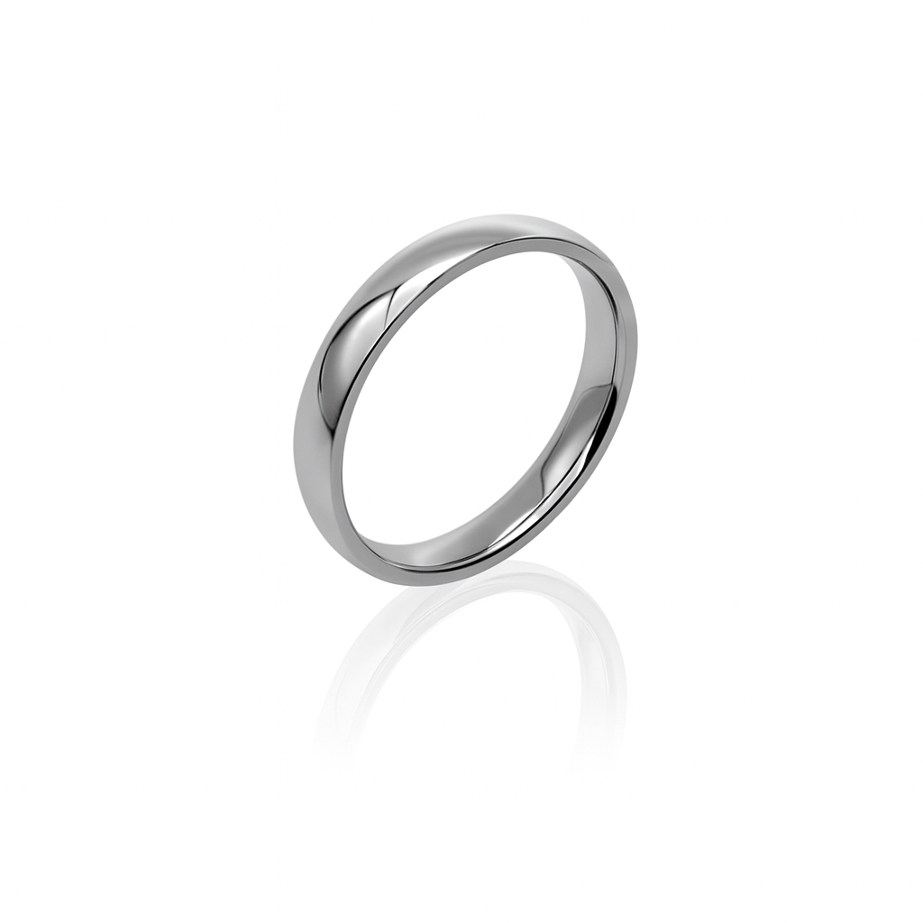 White Gold Plated Simple Yüzük