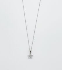 White Gold Plated Pearly Daisy Kolye