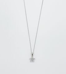 White Gold Plated Pearly Daisy Kolye