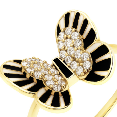 14K Gold Plated Royal Butterfly Yüzük