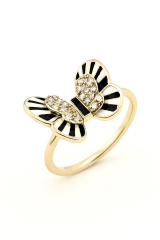 14K Gold Plated Royal Butterfly Yüzük