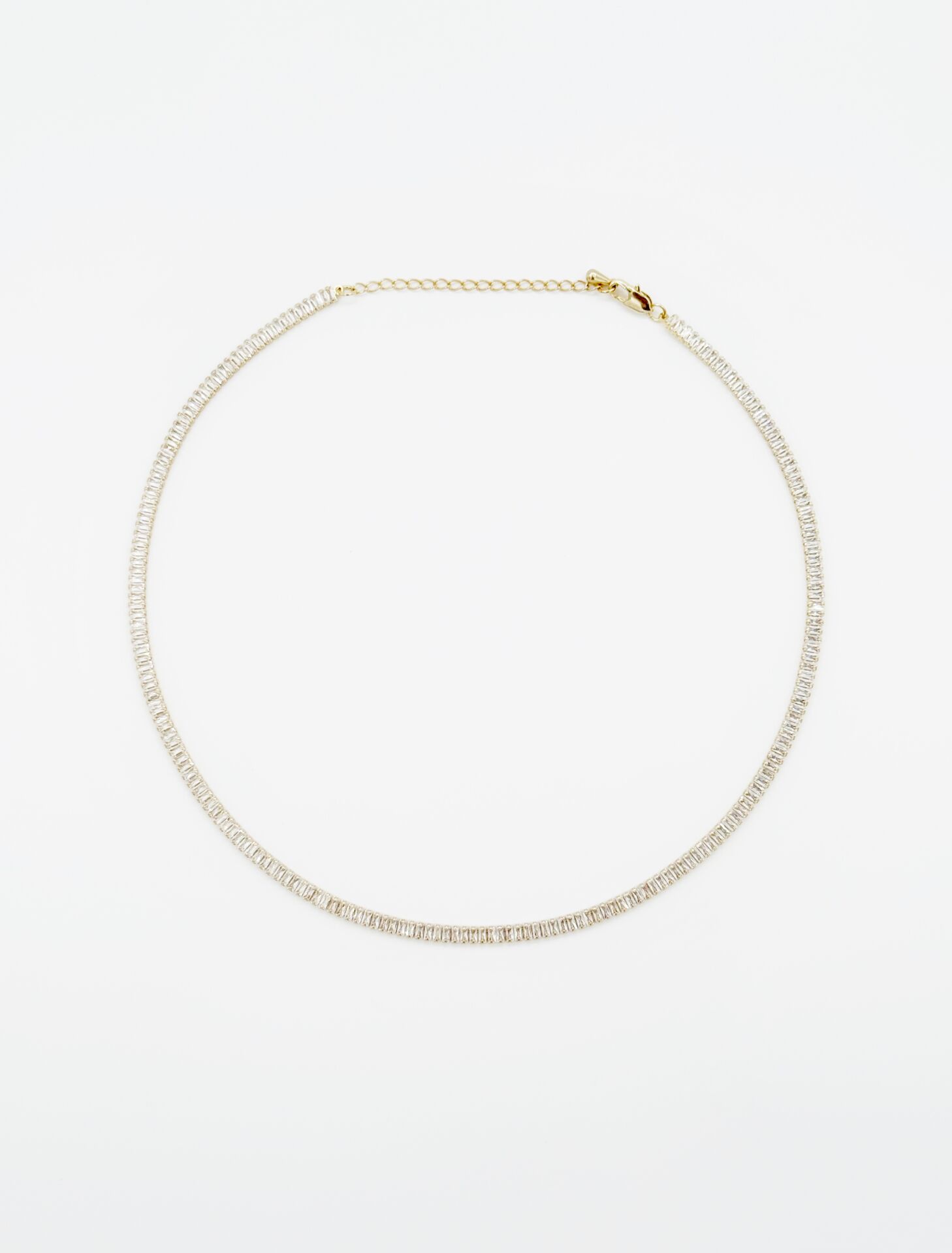 14K Gold Plated Mini Baget Su Yolu Kolye