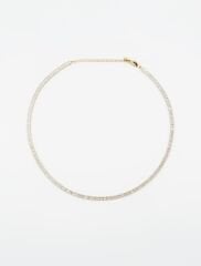 14K Gold Plated Mini Baget Su Yolu Kolye