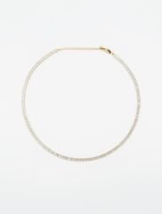 14K Gold Plated Mini Baget Su Yolu Kolye