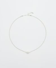 White Gold Plated İnci Uçlu İtalyan Kolye