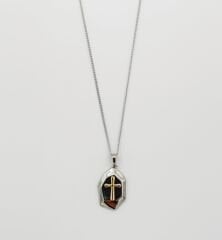 White Gold Plated Design Cross Kolye
