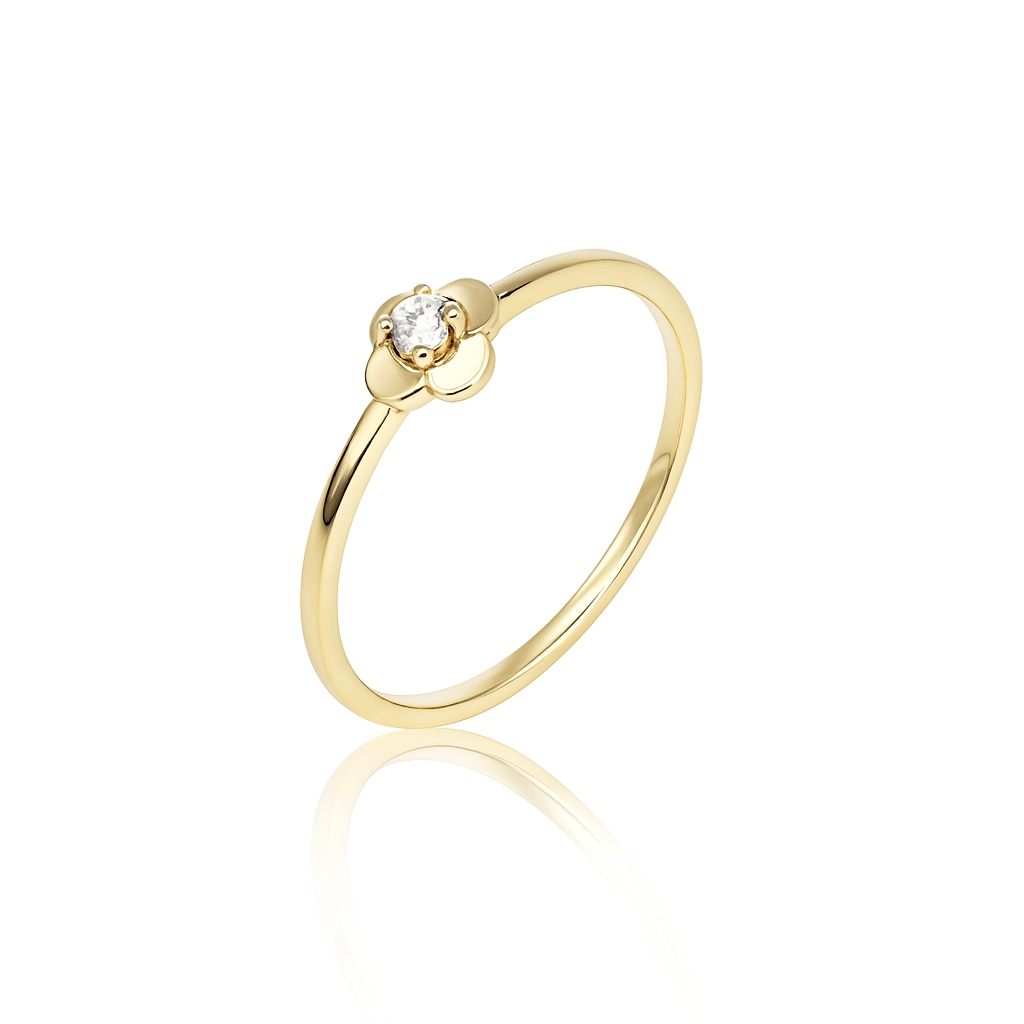 14K Gold Plated Mini Flowers Yüzük