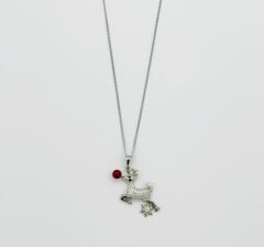 White Gold Plated Happy Deer Kolye