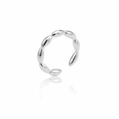 White Gold Plated Bubble Yüzük