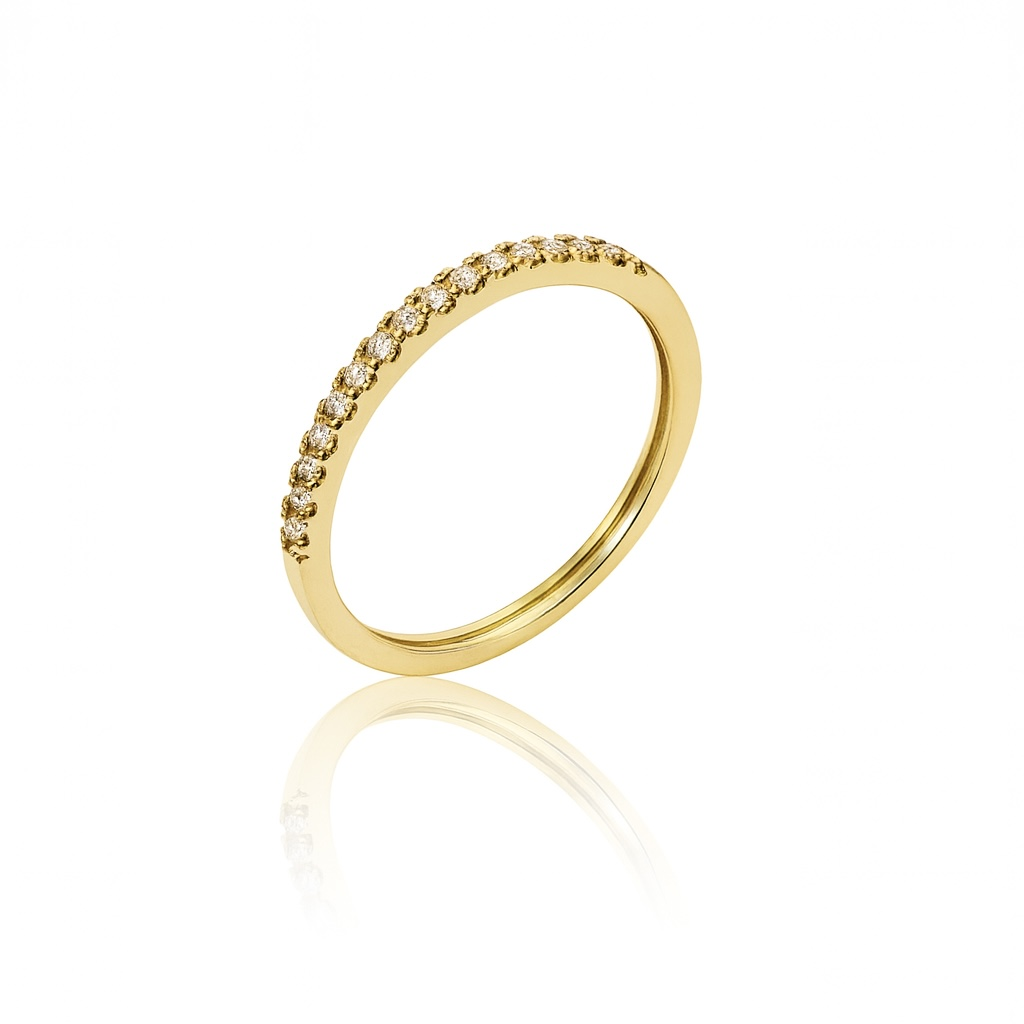 14K Gold Plated Mini Half Sun Yüzük