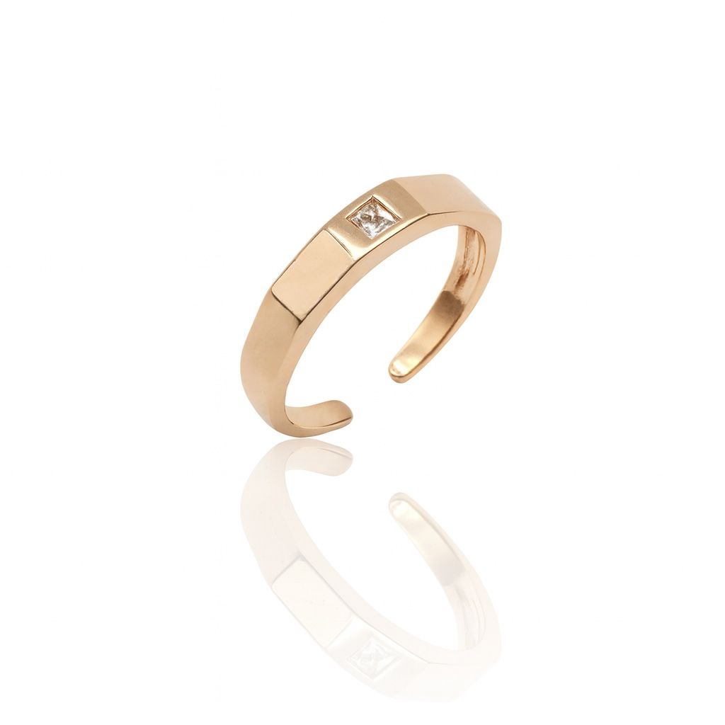 18K Rose Gold Mini Corner Yüzük