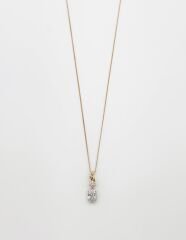 18K Rose Gold Plated Trapez White Kolye