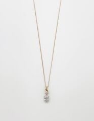 18K Rose Gold Plated Trapez White Kolye