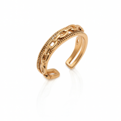 18K Rose Gold Plated Chain Yüzük