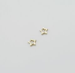14K Gold Plated Mini Star Hoop Küpe