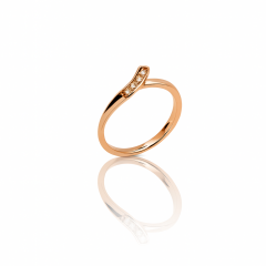 18K Rose Gold Plated Altın Kıvrım Yüzük