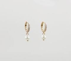 18K Rose Gold Plated Mini Pearl Shiny Drop Küpe