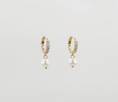 18K Rose Gold Plated Mini Pearl Shiny Drop Küpe