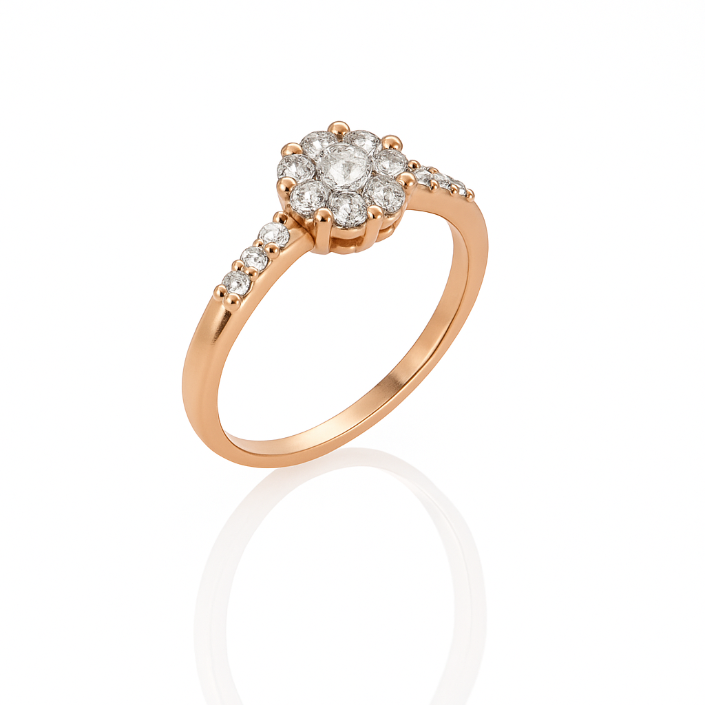 18K Rose Gold Plated Floria Yüzük