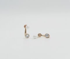 18K Rose Gold Plated Pearl Apollo Drop Küpe