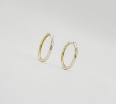 14K Gold Plated Sade Round Hoop Küpe