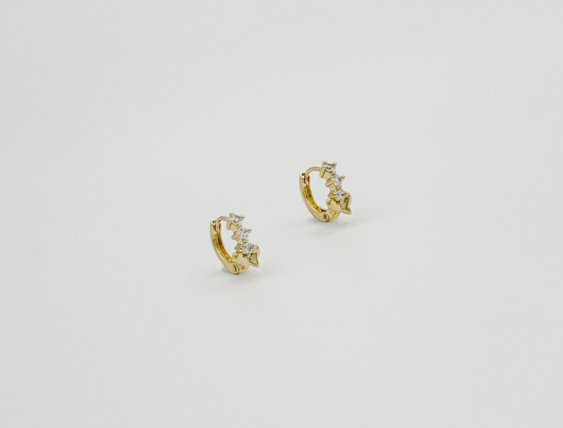 14K Gold Plated Mini Papillon Hoop Küpe