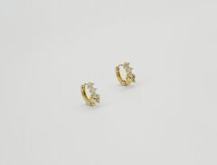 14K Gold Plated Mini Papillon Hoop Küpe