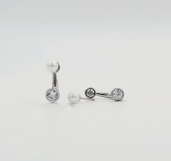 White Gold Plated Pearl Apollo Drop Küpe
