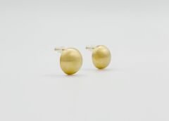14K Gold Plated Matte Mois Stud Küpe