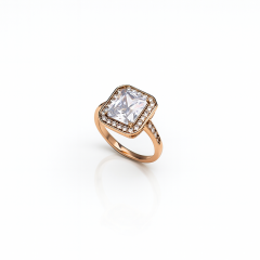 18K Rose Gold Plated Big Royale Yüzük