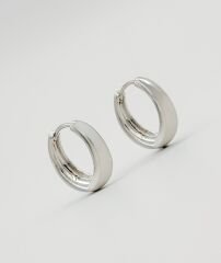 White Gold Plated Panier Hoop Küpe