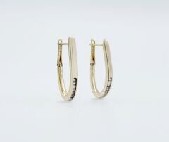 14K Gold Plated Agleam Hoop Küpe