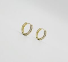 14K Gold Plated Mon Chéri Hoop Küpe