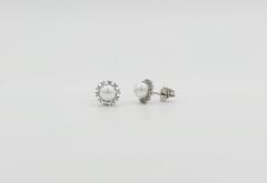 White Gold Plated Mughetto Stud Küpe
