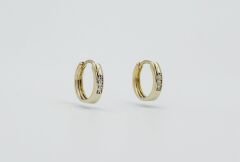 14K Gold Plated Tria Simple Mini Hoop Küpe