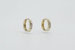 14K Gold Plated Tria Simple Mini Hoop Küpe