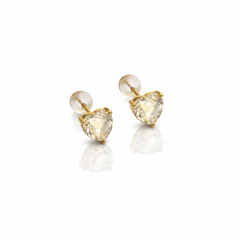14K Gold Plated Yellow Love Stud Küpe