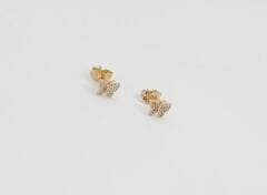 18K Rose Gold Plated Butterfly Stud Küpe