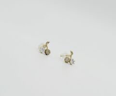 14K Gold Plated Cherry Stud Küpe