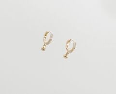 18K Rose Gold Plated Mini Ball Drop Küpe