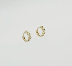 14K Gold Plated Tria Hier Hoop Küpe