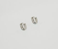 White Gold Plated Mini U Hoop Küpe