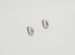 White Gold Plated Mini Sirius Hoop Küpe