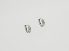 White Gold Plated Mini Sirius Hoop Küpe