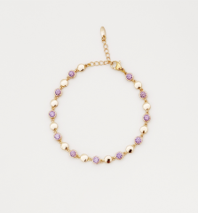 18K Rose Gold Plated Essenza Purple Bileklik