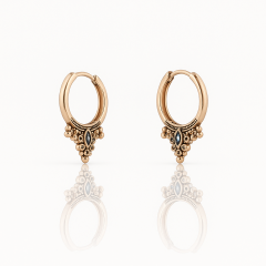 18K Rose Gold Plated Bohem Hoop Küpe