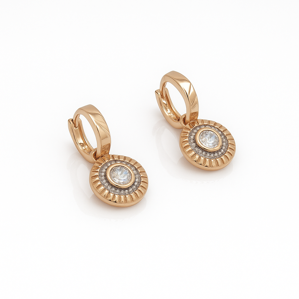 18K Rose Gold Plated Una Drop Küpe